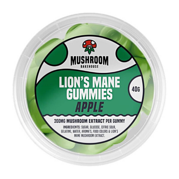 Mushroom Bakehouse Lion’s Mane Gummies Apple 200mg Mushroom Extract